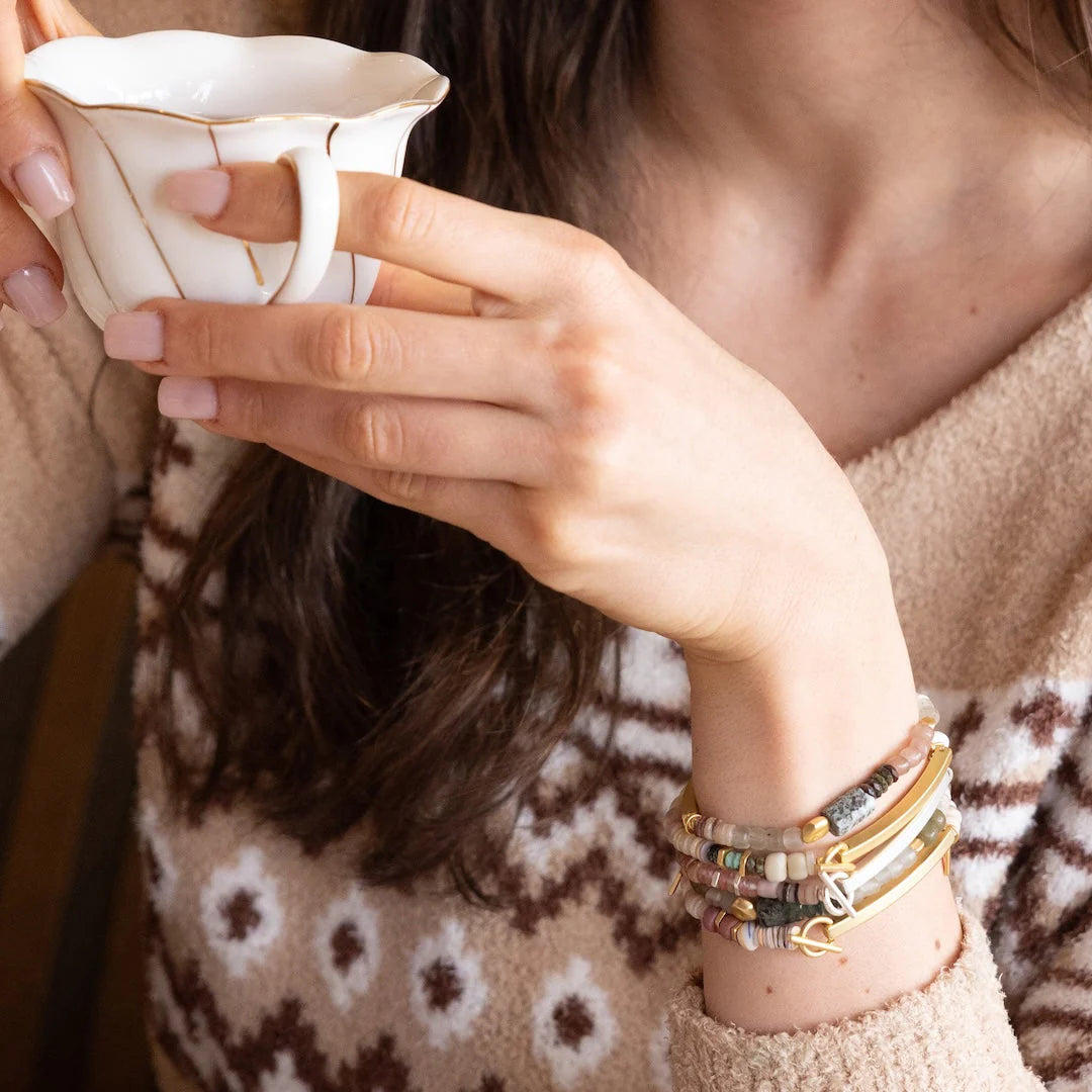 Hidden Message Bracelet - Chiltonite/Gold Stone Of Dreams "Unstoppable"