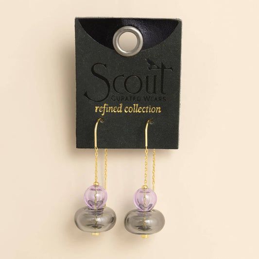 Refined Glass Stacked Threader Lavender/Smoke/Gold