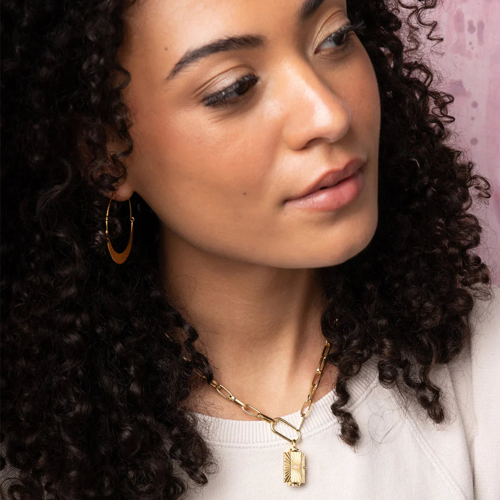 Stella Locket Necklace - Joy/Dalmatian Jasper/Silver