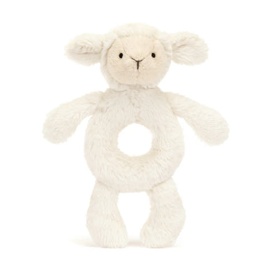 Jellycat Bashful Lamb Ring Rattle (Recycled Fibers) - Front & Company: Gift Store