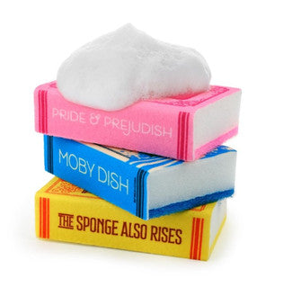 Neat and Novel Literary Book Sponges, Set of 3