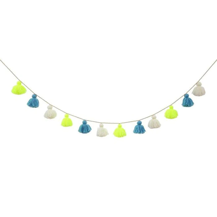 Meri Meri Wool Tassel Garland Blue