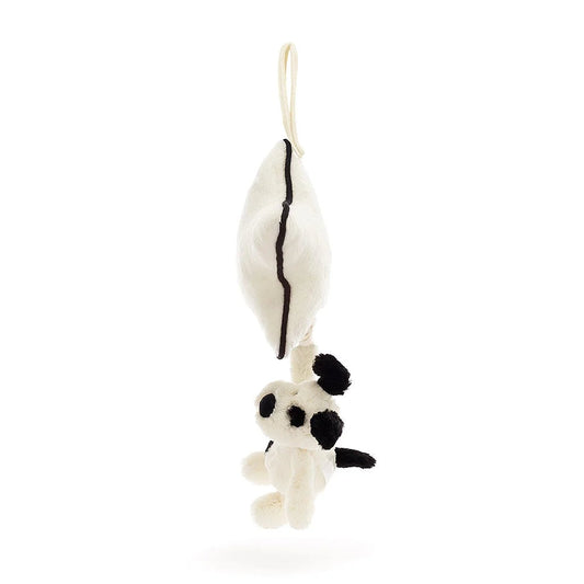 Jellycat Bashful Black & Cream Puppy Musical Pull (Recycled Fibers)