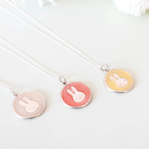 Miffy Enamel Disc Necklace Sterling Silver