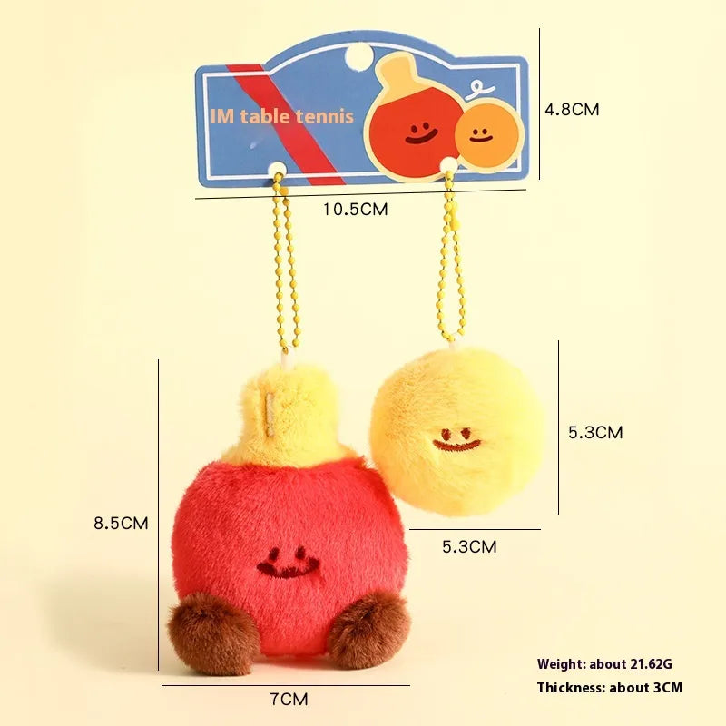 Table Tennis and Ball Plush Keycharm Set of 2