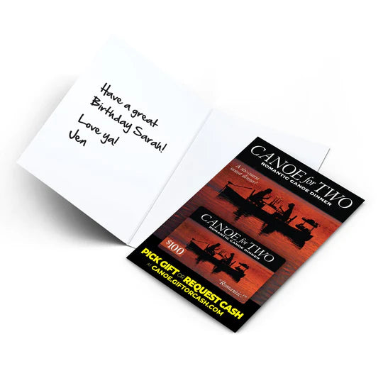 Prank Gift Card: Canoe For Two - Front and Company: Gifts
