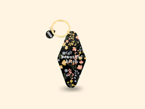 Beautiful Bitch - Floral Key Chain - Front & Company: Gift Store