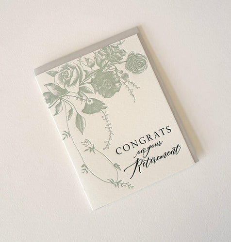 Congrats On Your Retirement Letterpress Greeting Card - Front & Company: Gift Store