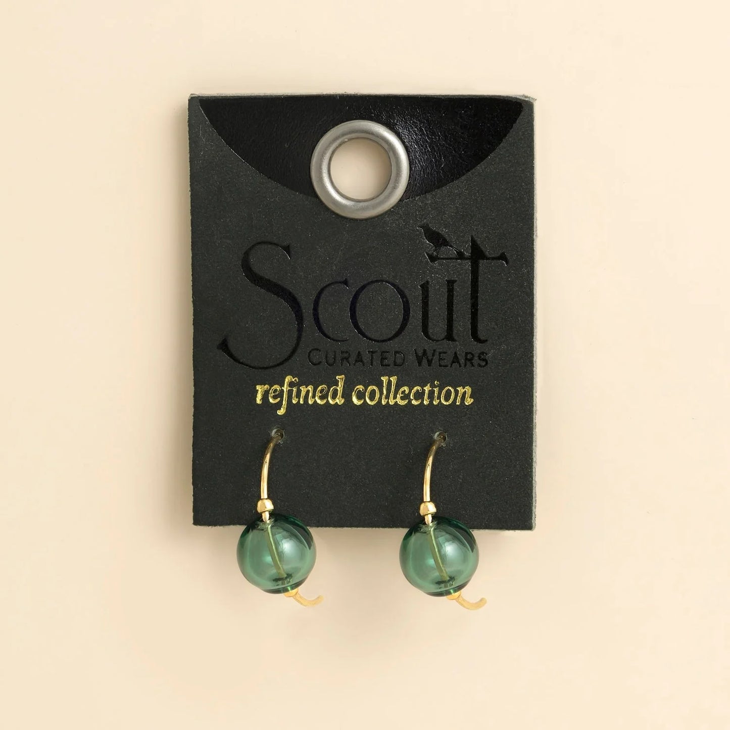 Refined Glass Hoop/Teal/Gold
