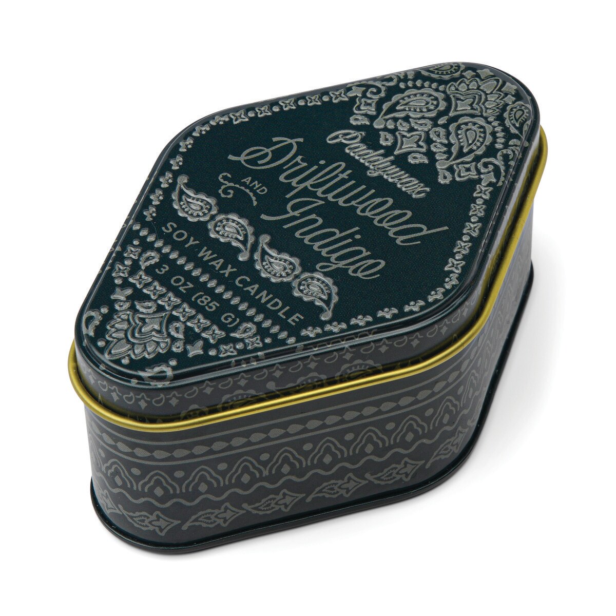 Station 3.5oz Navy Bandana Patterned Candle Tin - Driftwood Indigo