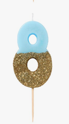 Blue & Gold Glitter Candle