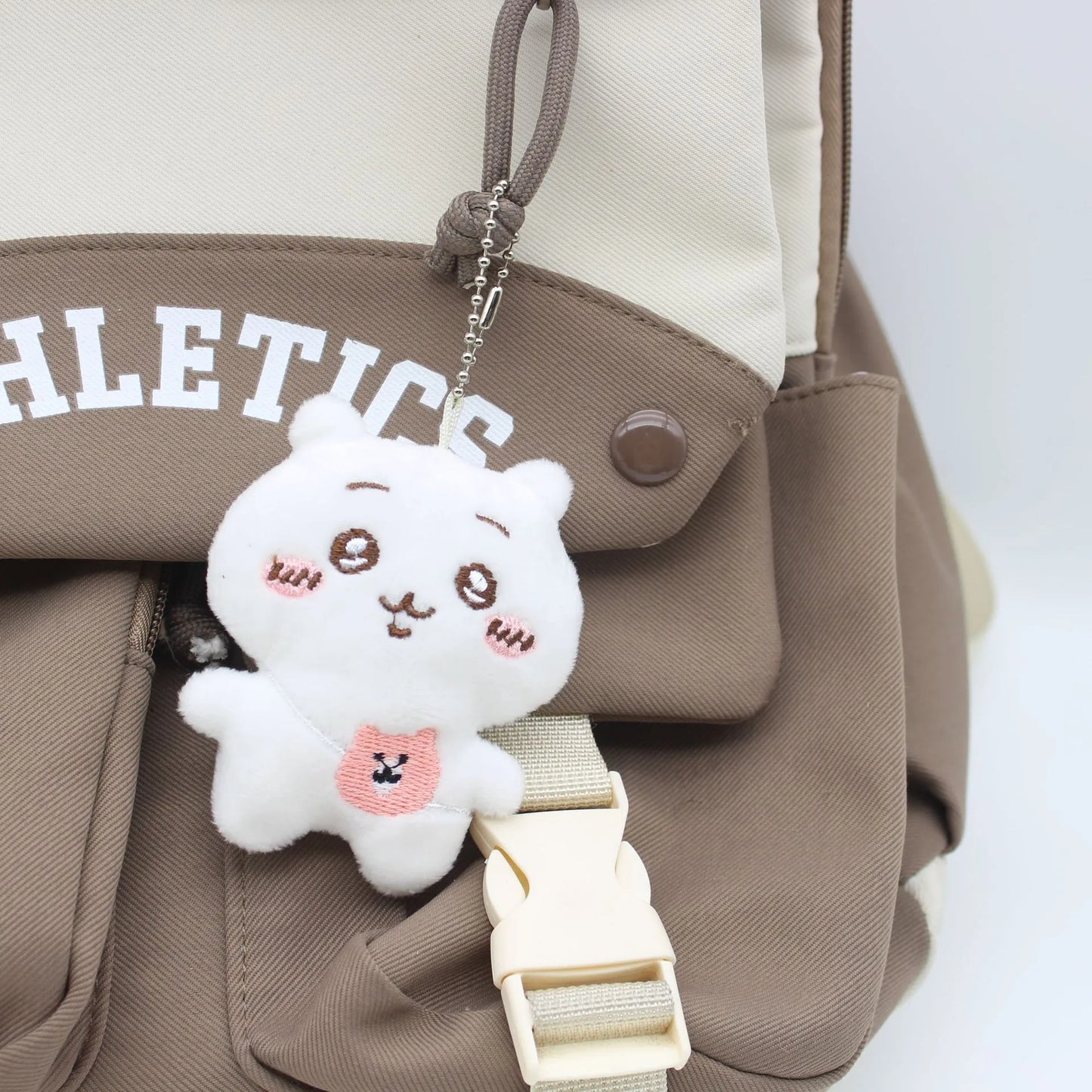 Chiikawa White Cat Pink Bag Key Charm