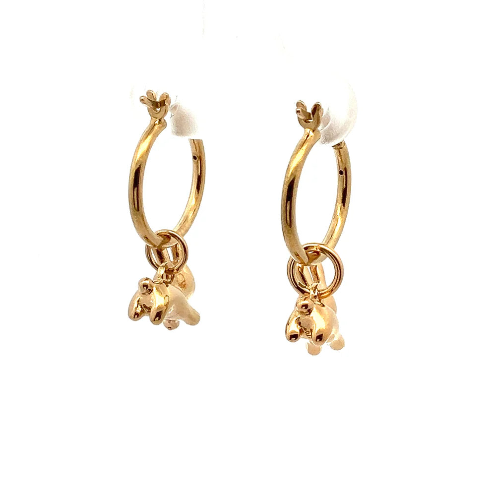 Miffy Rabbit Charm Hoop Gold Vermeil