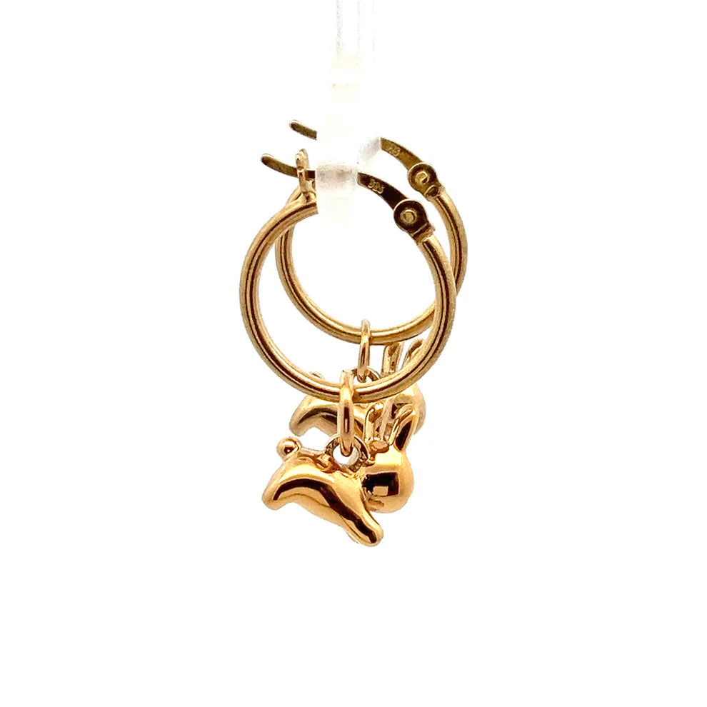 Miffy Rabbit Charm Hoop Gold Vermeil