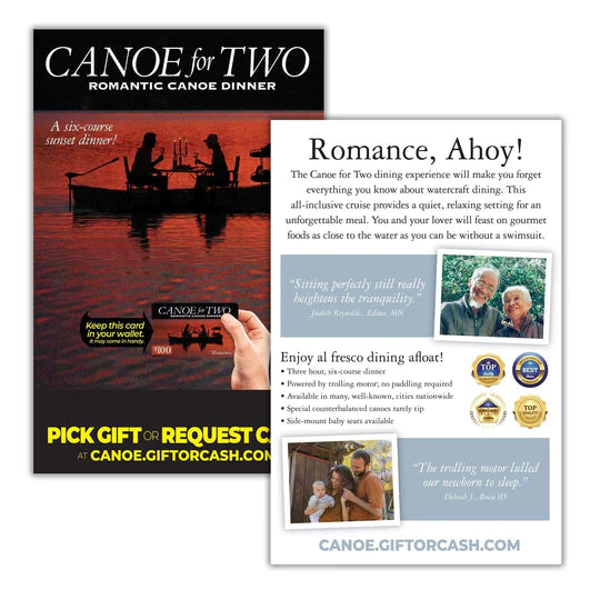 Prank Gift Card: Canoe For Two - Front and Company: Gifts