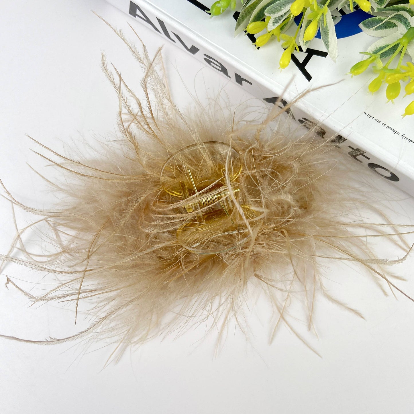 Elegant Ostrich Hair Clip