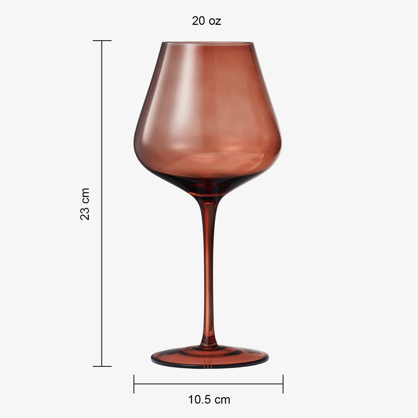 Brown toned Wine 20oz Glass - Single
