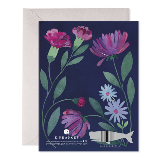 Purple Floral Thinking of You Greeting Card