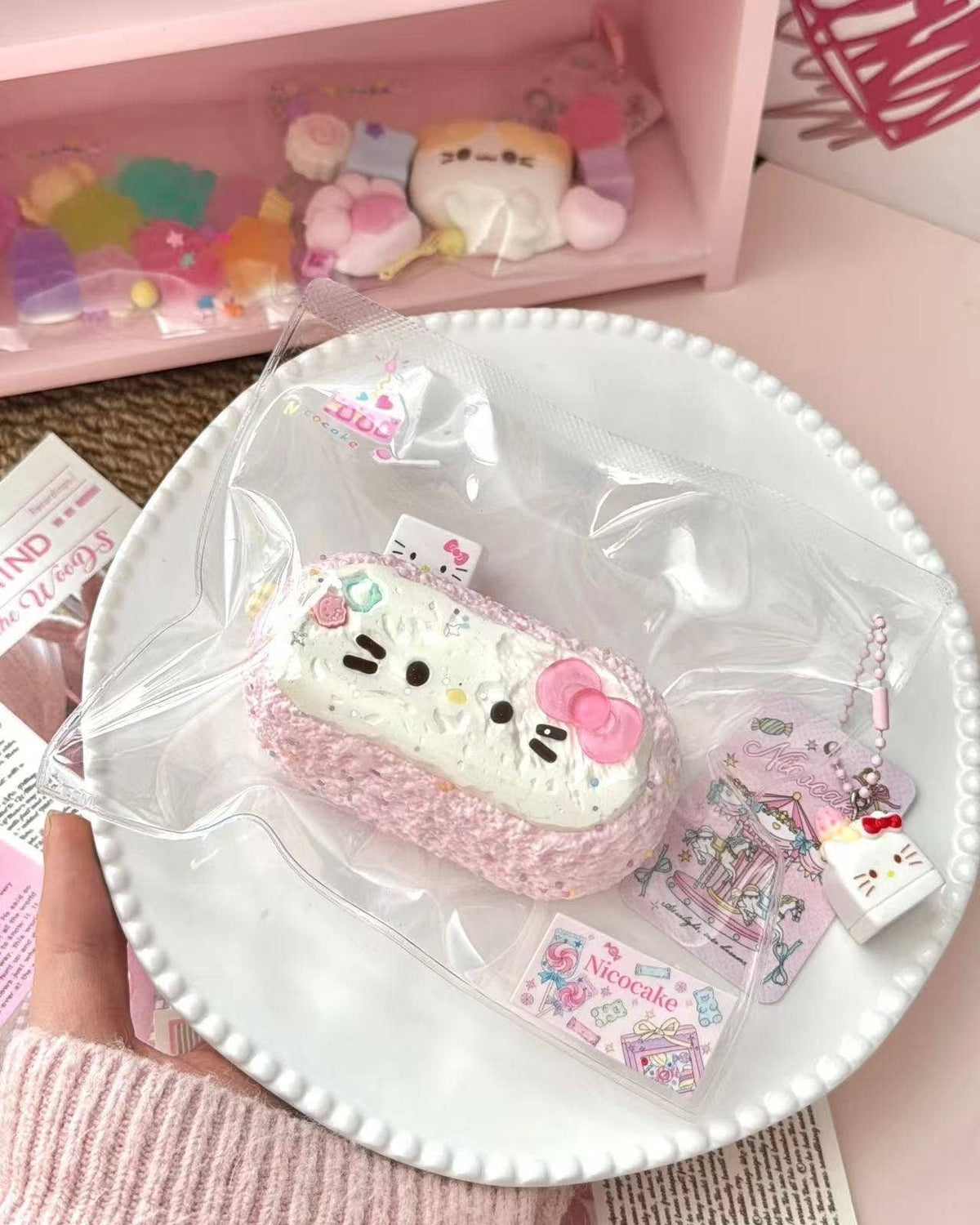 Hello Kitty Milk Stick Taba Squishy Toy soft milk stick squishy stress toy Nicocake White Aesthetic Sanrio Merch Cute Fidgets Creamy Texture