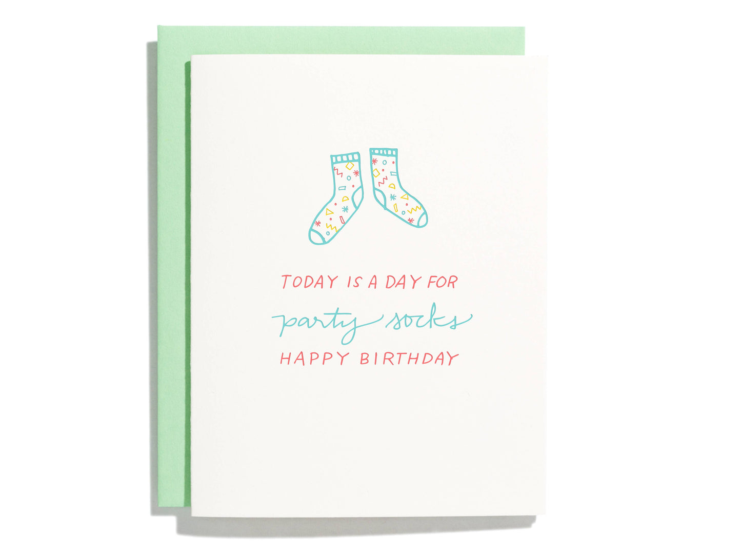 Party Socks - Letterpress Greeting Card