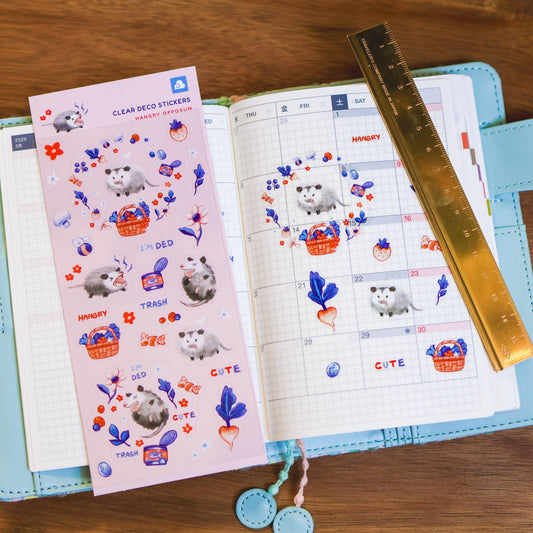 Sticker Sheet (Clear) - Hangry Opposum