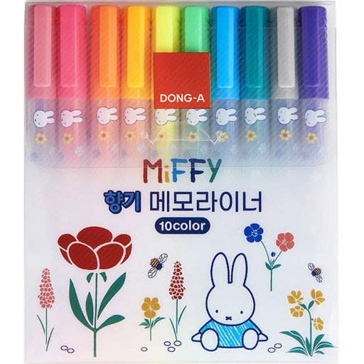 DONG-A Miffy Scented Memoriner Highlighter – 10 Color Set