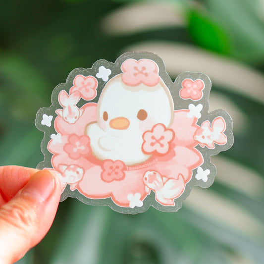 VInyl Sticker (Transparent) Sakura Duckling