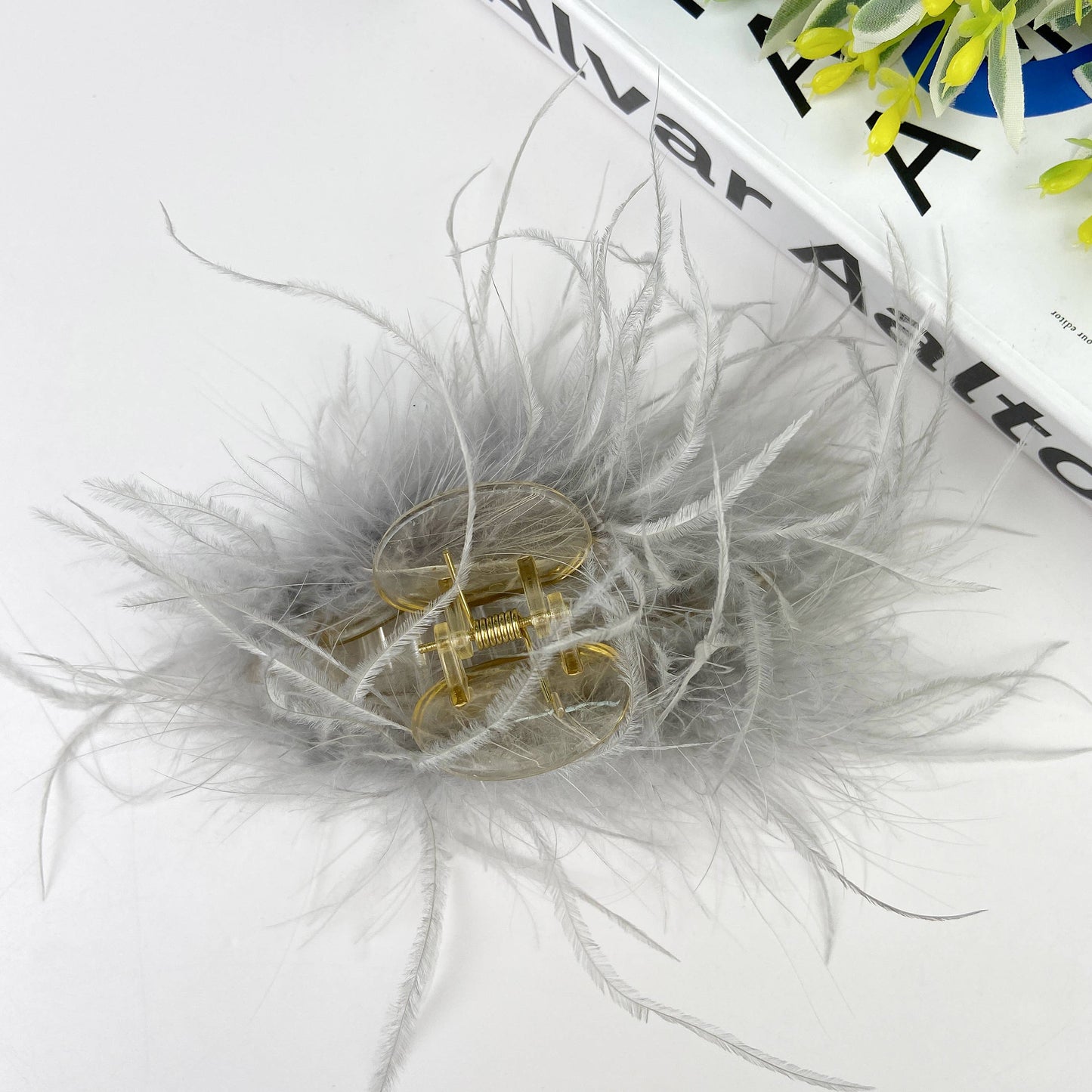 Elegant Ostrich Hair Clip