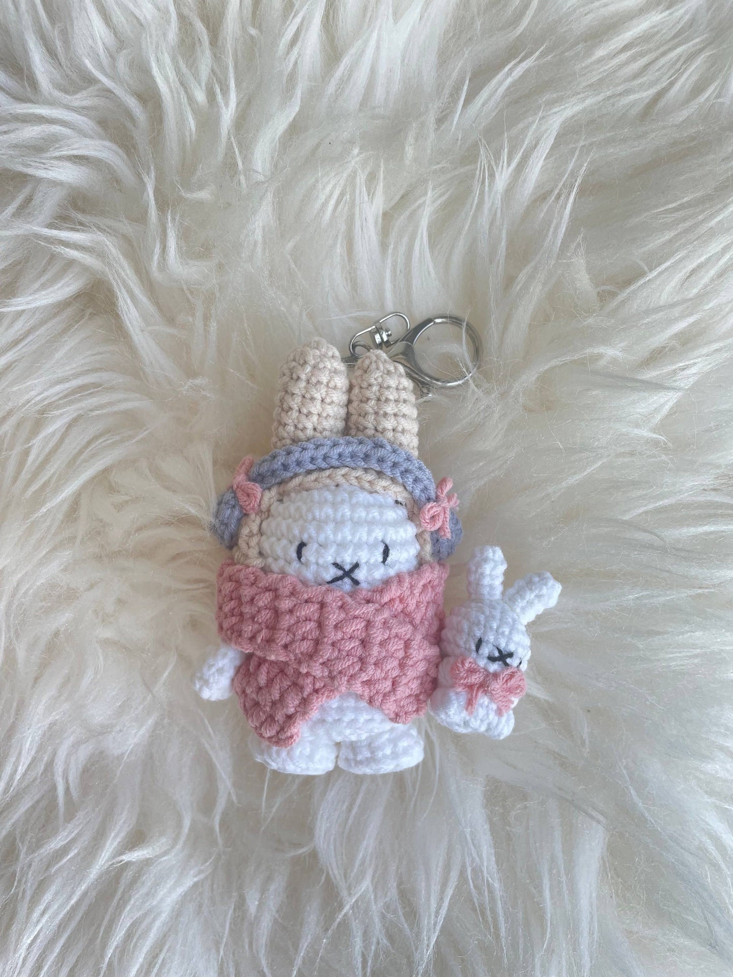 Crochet Miffy Keychain, Amigurumi Bunny, Handmade StuffedToy