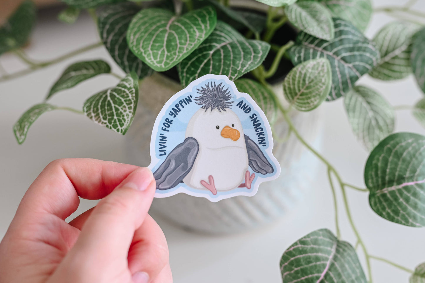 Seagull Jelly Yappin' and Snackin' Sticker