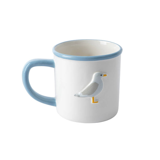 Coastal Living Seagull Stoneware Mug In Gift Box