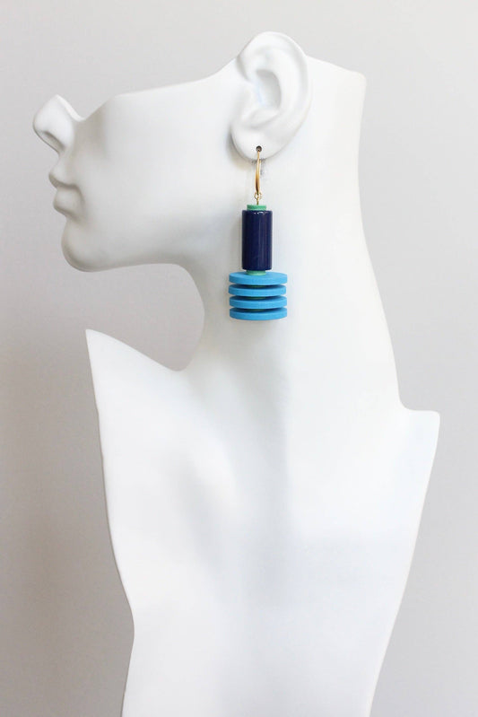 KYLE42 geometric capri blue earrings