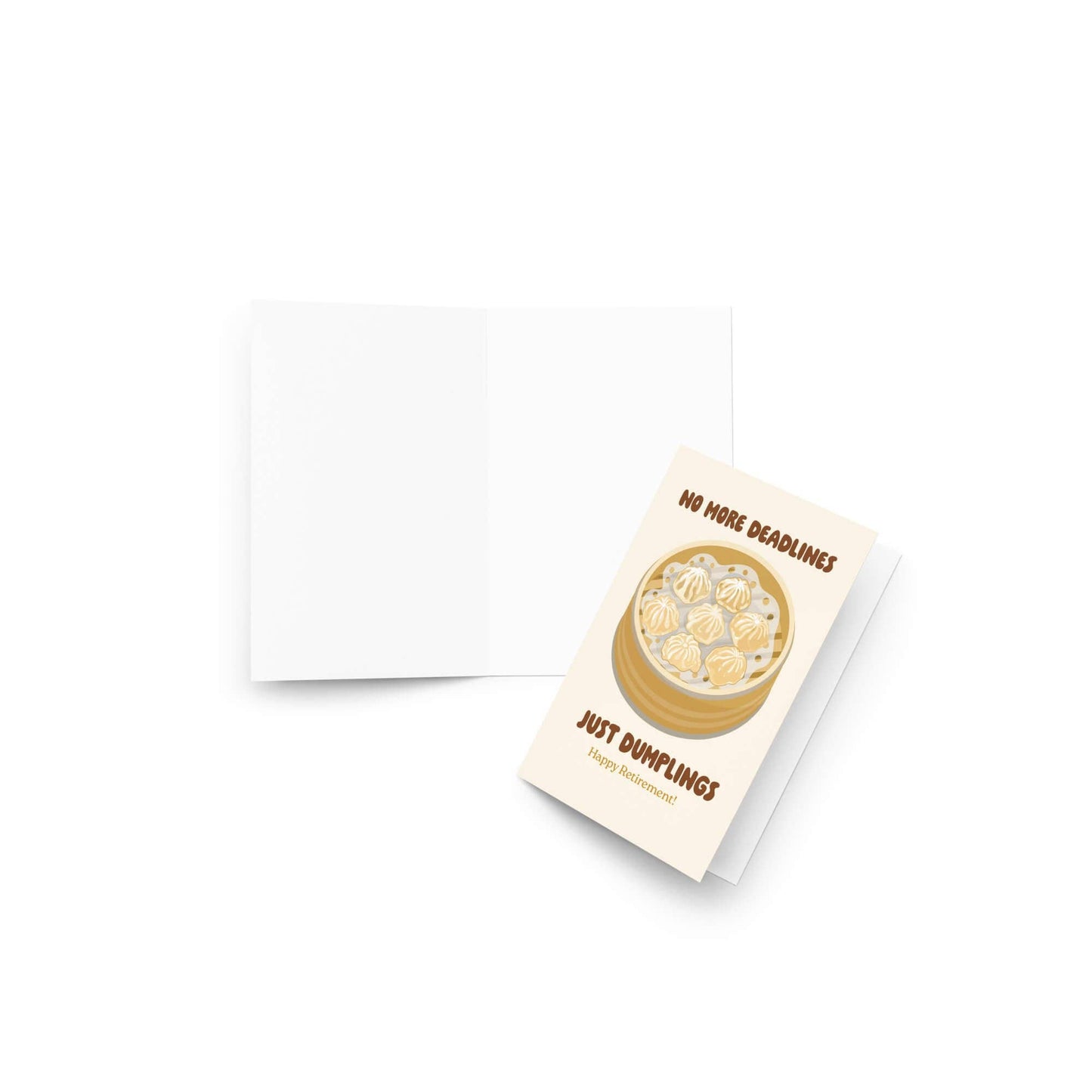 Dumplings Funny Retirement Cards | Chinese Pun Xiao Long Bao Soup Food Greetings