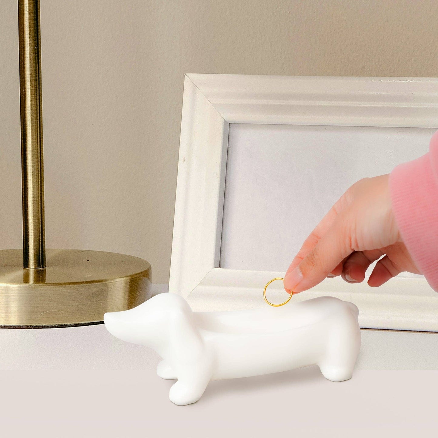 YOBRO Hotdog Jewelry Tray Dachshund Ceramic Mini Dish