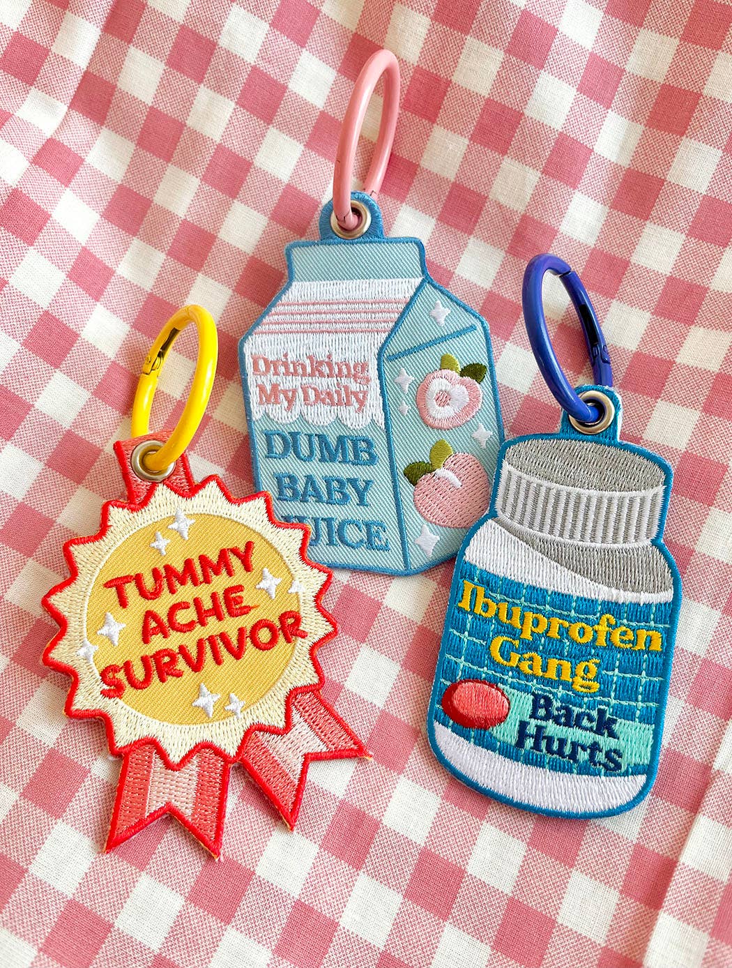 Ibuprofen Gang Embroidered Keychain