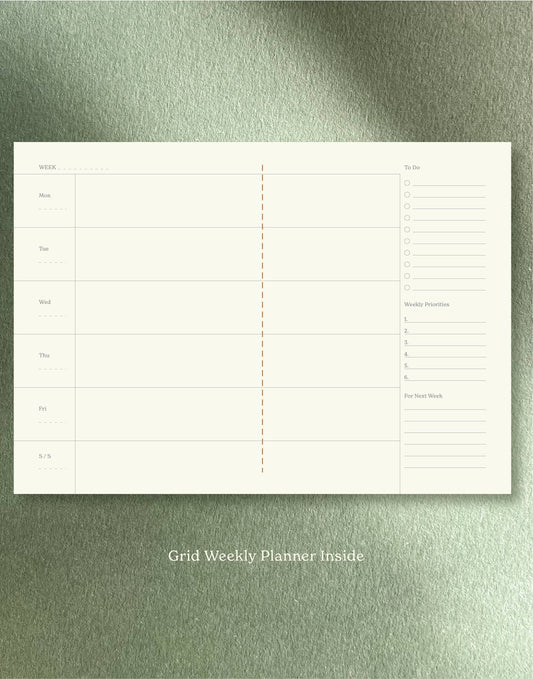 Grid Weekly Planner Notebook / Vita Series-Pale Green