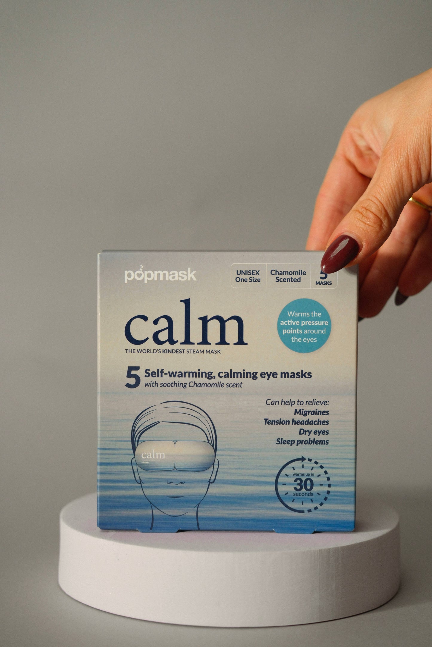 Calm Self-Warming Chamomile Scented Sleep Masks - 5-pack