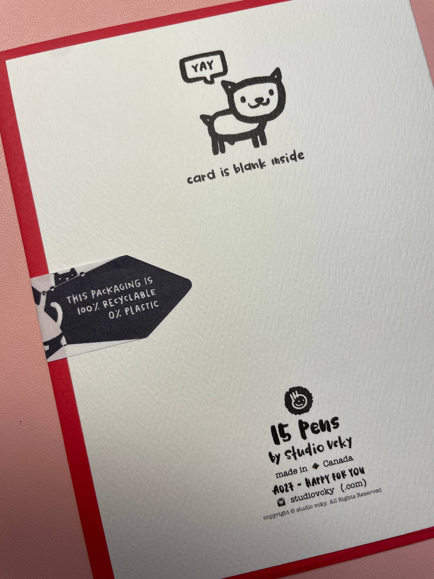 Greeting Card - Pen15 - Happy For You