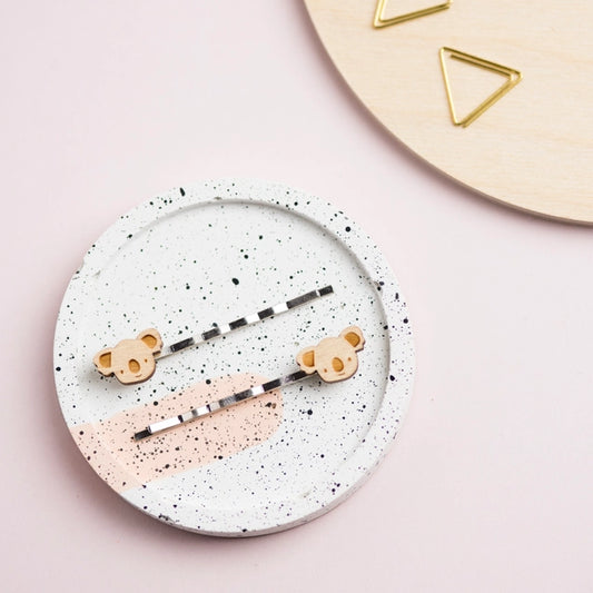 Wooden Koala Hair Slides