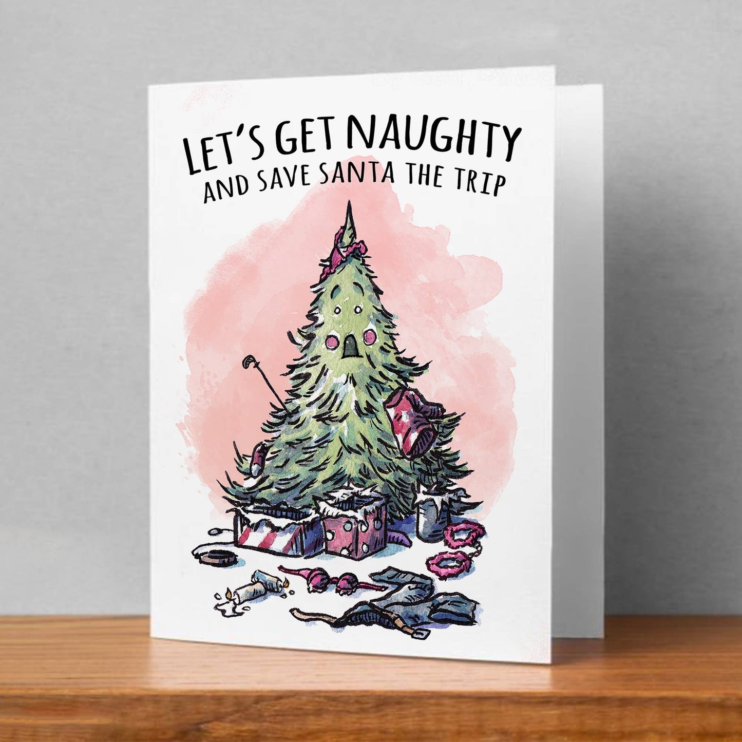 "Save Santa the Trip" - Crude, Naughty, Kinky Christmas Card