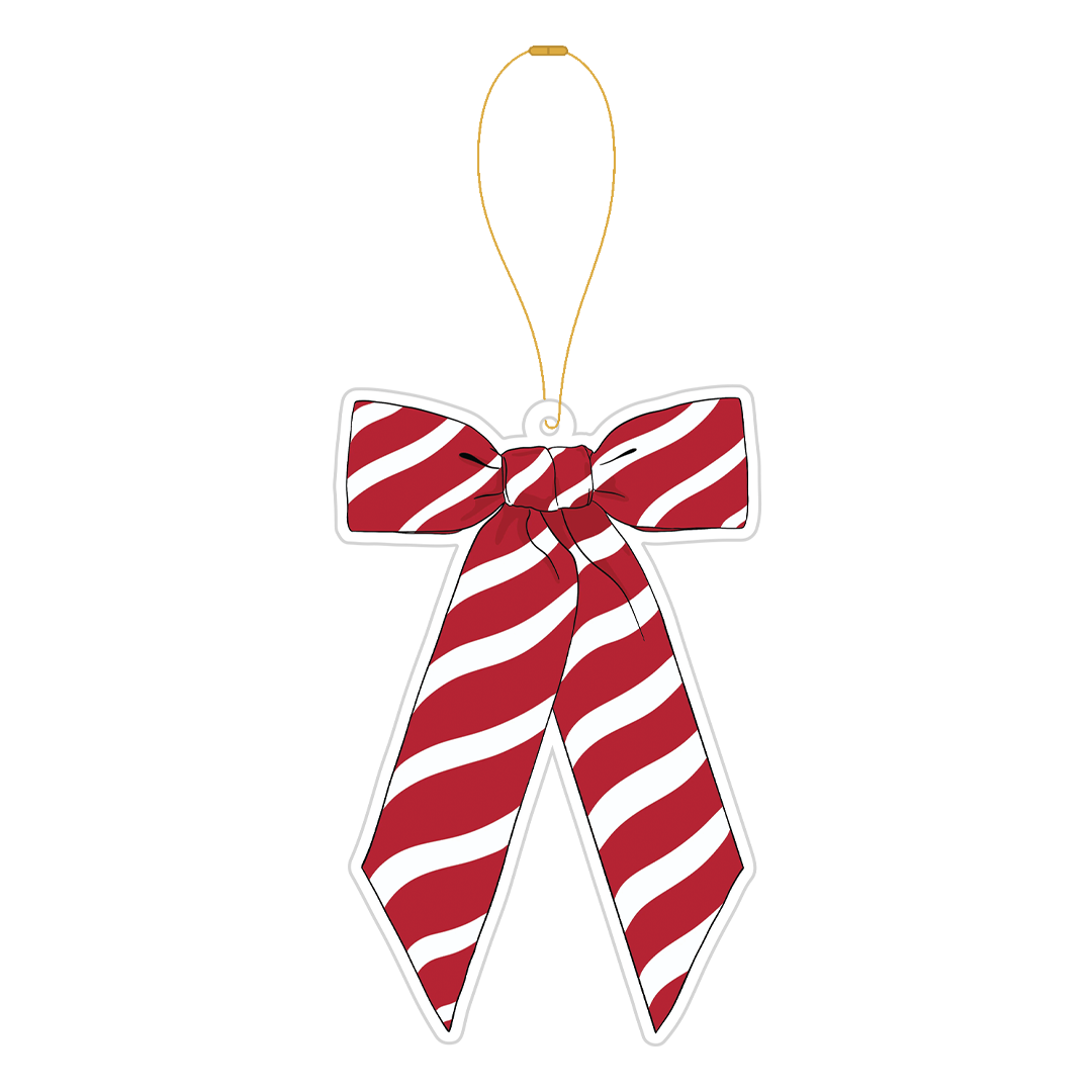 Christmas Bow White Acrylic Ornament