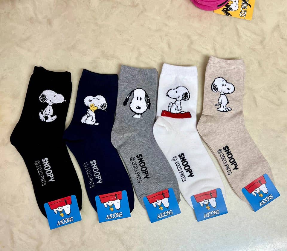 Peanuts 3D Snoopy Ankle Mid Calf Socks-Cotton ultra Soft