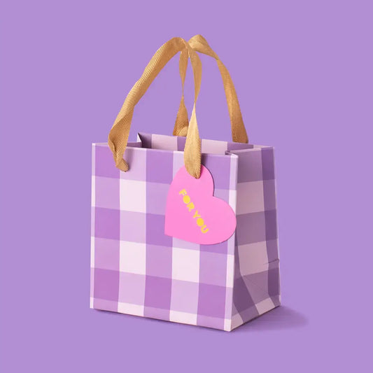 Gift Bags - Purple Gingham - Assorted Sizes