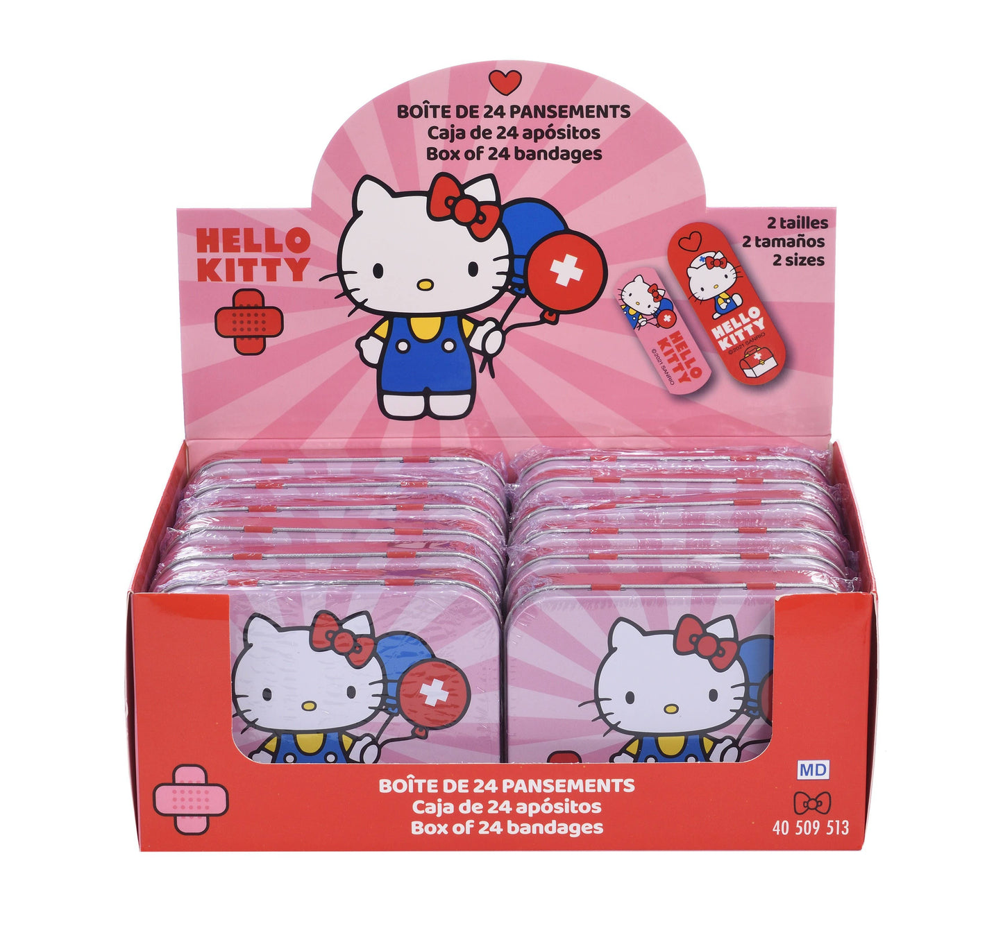 Hello Kitty metal box with 24 bandages