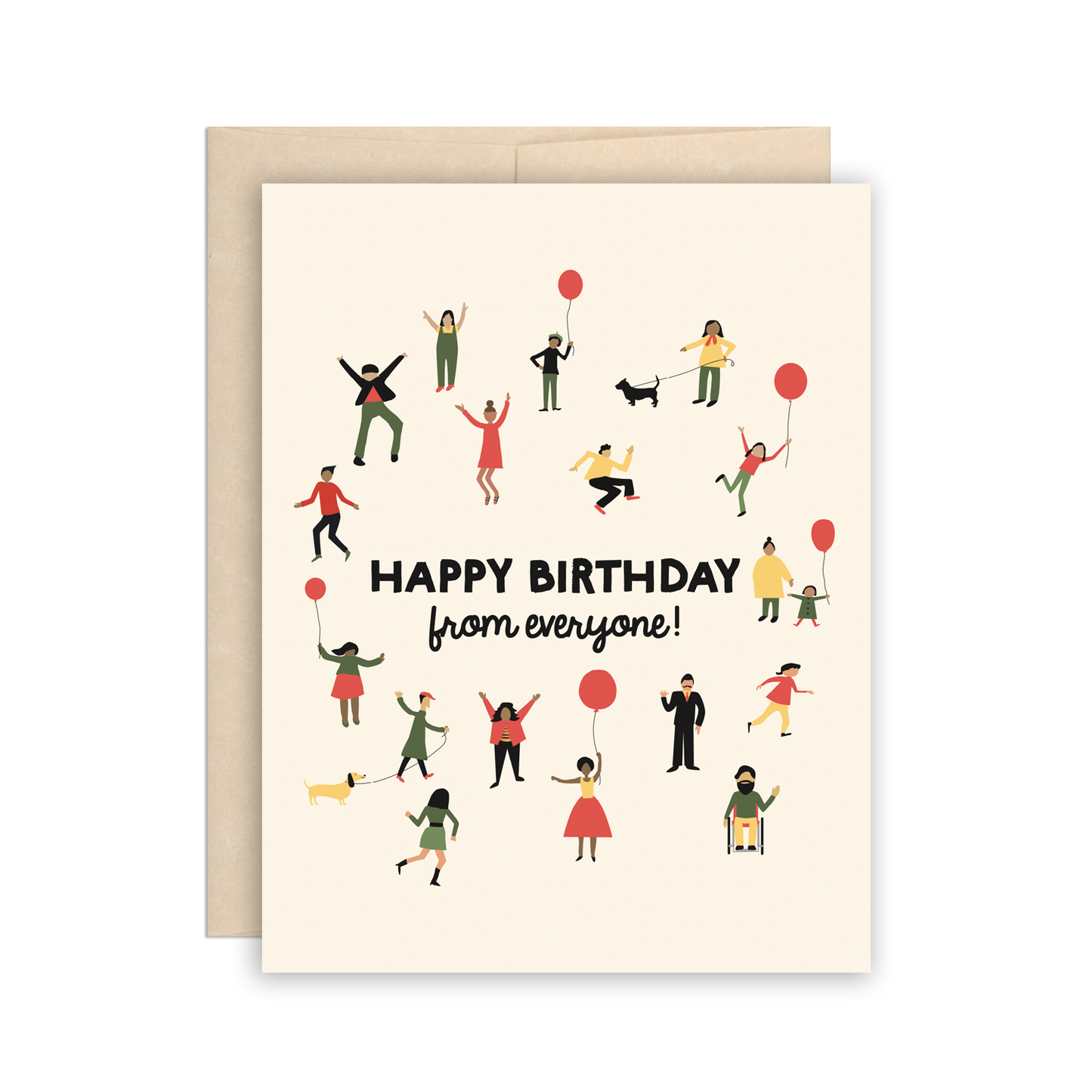 Happy Birthday From Everyone Card, Inclusive Group Card