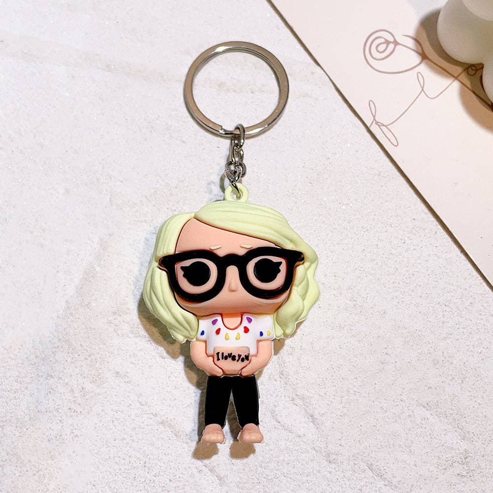Taylor Swift cartoon character keychains 4 Assorted