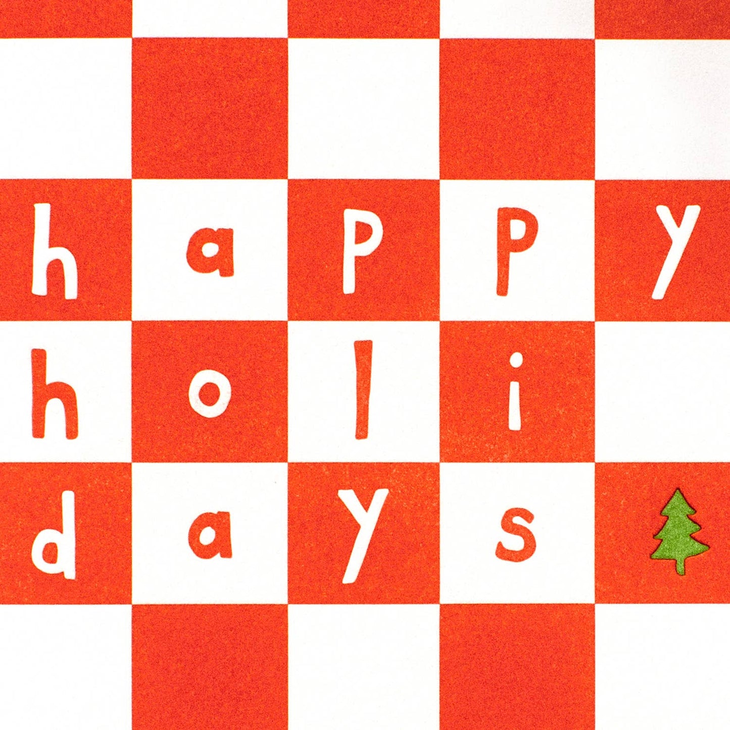 Holiday Checker - Letterpress Greeting Card