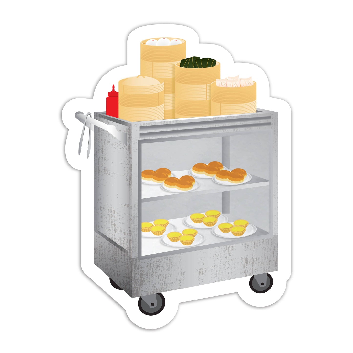 Dim sum cart vinyl sticker