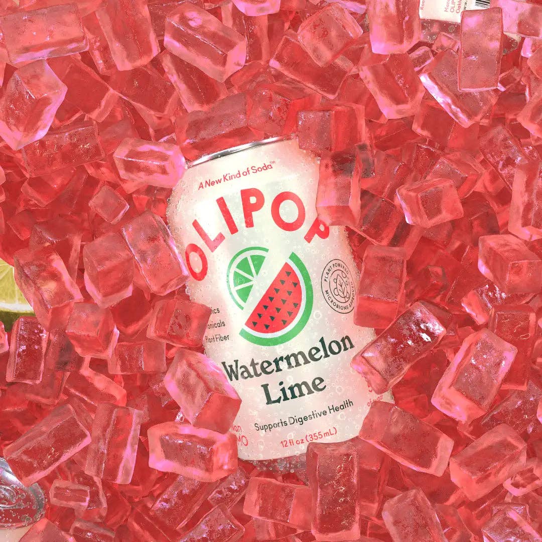 OLIPOP Prebiotic Soda, Watermelon Lime, 12 fl oz