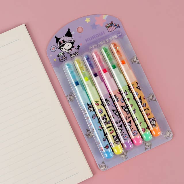 Sanrio Star Shape Highlighter with Spangle Cap 6PCS set